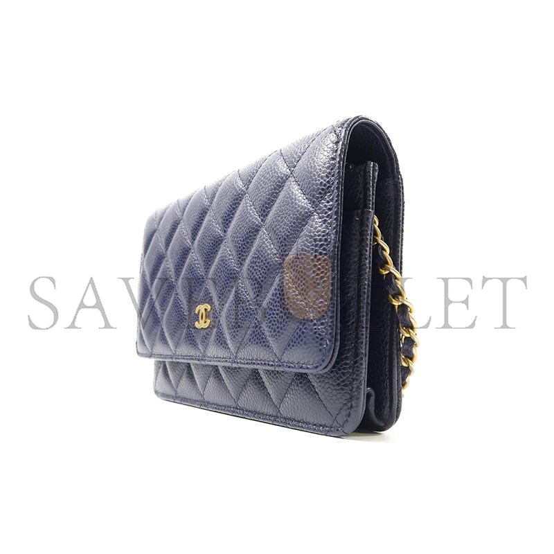 CHANEL CAVIAR WALLET ON CHAIN (19*13*3.5cm) 
